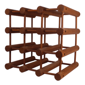 1960's Teakwood Bottle Rack by Nissen