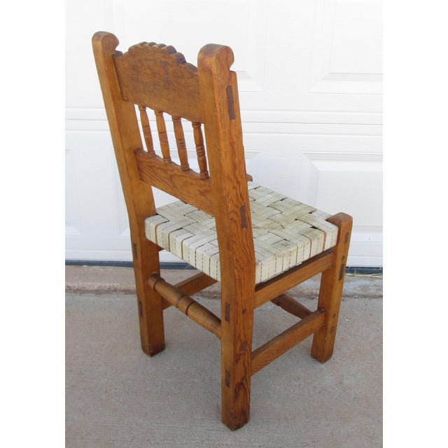 Spanish Early 20th Century New Mexico Handmade Wpa Spanish Colonial Revival Pine Chair For Sale - Image 3 of 17