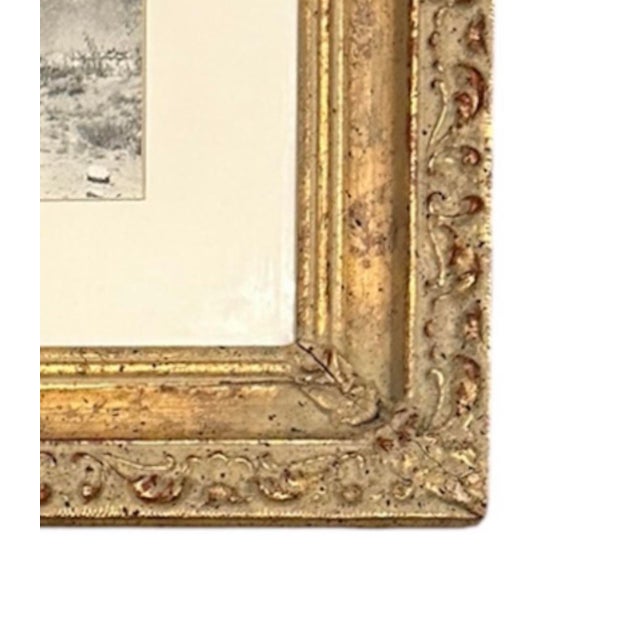 Mission Vintage Gilt Framed Silver Gelatin / Black & White Photograph of a Spanish Mission in Taos, New Mexico by B. G. Randall For Sale - Image 3 of 5