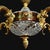 Metal Vintage Empire Victorian French 5-Arm Brass Lion Head Chandelier with Etched Globes and Crystal Glass, 1950s For Sale - Image 7 of 17