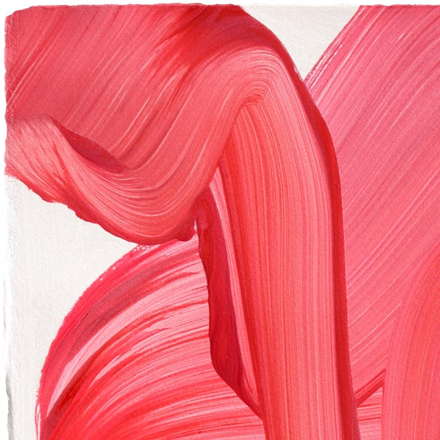 2020s Avp_1632 - Original Red Abstract Acrylic Painting on Paper by Alex Voinea For Sale - Image 5 of 6