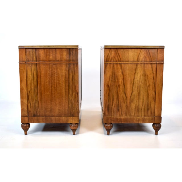 Wood Mid Century French Regency Walnut Nightstands by John Widdicomb, 1960s For Sale - Image 7 of 17