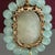 Metal 1980s Green Gemstone Jade Bead Necklace Gold Tone Toggle Closure For Sale - Image 7 of 9