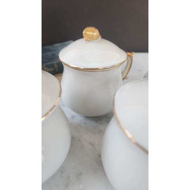 Vintage Strafford White & Gilt Pots De Crème - Set of 4 For Sale - Image 18 of 18