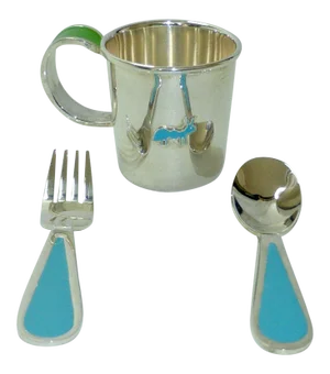 Kate Spade New York Pippin Park by Lenox Silver Plate Baby Boy Feeding Set - 3 Pieces