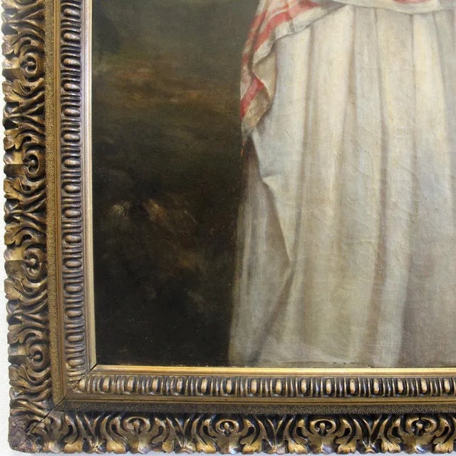 Portrait of Woman, 1800s, Oil on Canvas, Framed For Sale - Image 4 of 11