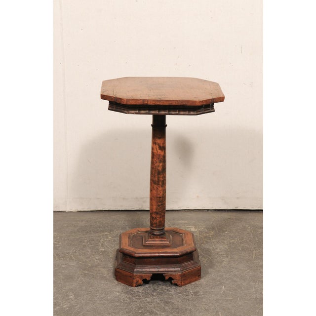 English Wooden Pedestal End Table, 19th C. For Sale - Image 12 of 12