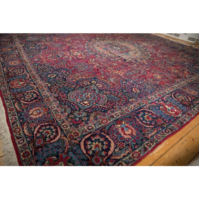 Textile Vintage Tabriz Square Rug - 12'3" X 13'9" For Sale - Image 7 of 12