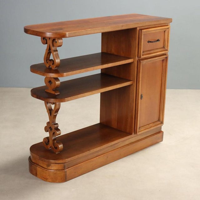 Brown Renaissance Style Walnut Balustrade Cabinet For Sale - Image 8 of 8
