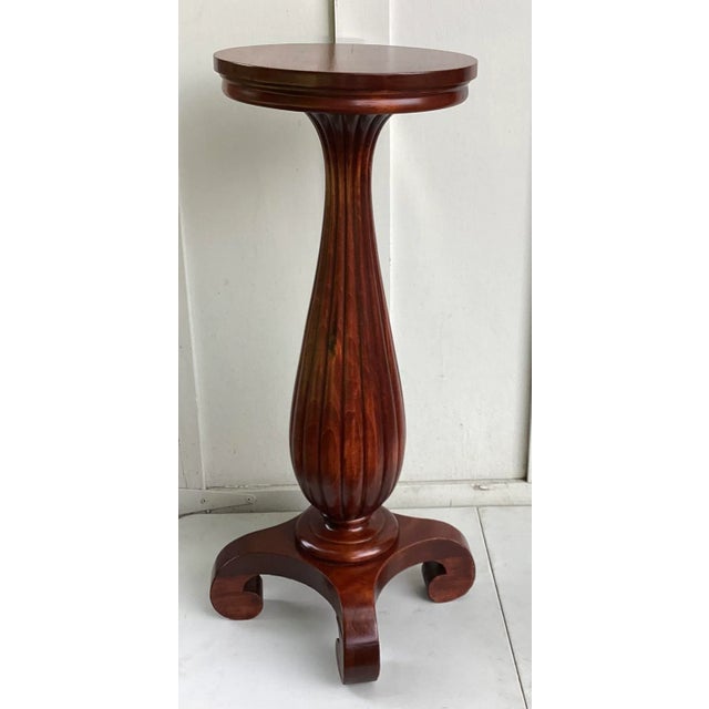 Victorian Aesthetic Movement Red Mahogany Pedestal or Plant Stand. Nice Ribbed base. 35 1/2" tall. Perfect for sculpture...