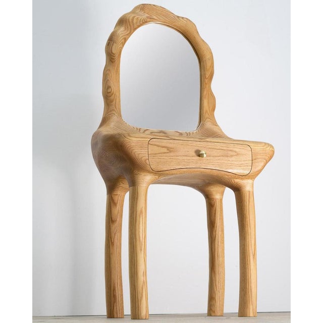 Vanity Red Oak Dressing Table by Alexander Knysch Dimensions: D 150 x W 80 x H 43 cm Materials: Red Oak