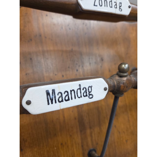 Brown Antique Dutch Wall Mounted Organizational Rack for Newspapers/Magazines For Sale - Image 8 of 10