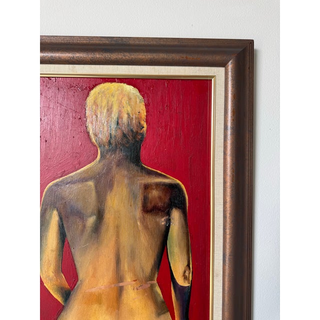 Luis Valle " Sit and Ponder" Figurative Oil on Panel Painting For Sale In Miami - Image 6 of 12