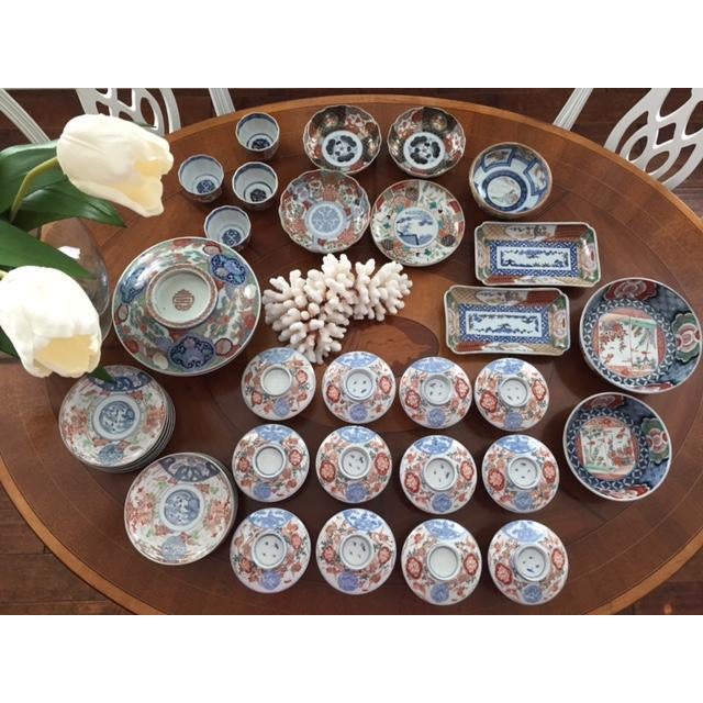 Antique Colored-Imari Rice/Soup Bowls With Lids - Rare Collection of Set of 12 For Sale - Image 18 of 18