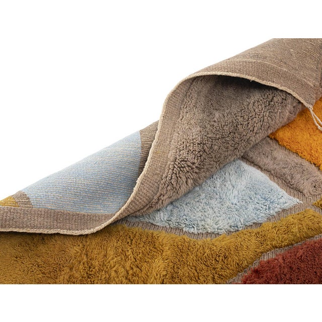 2020s Bold Multicolor Geometric Hand-Knotted Wool Rug | 12'4" X 8'11" | One of a Kind For Sale - Image 5 of 8