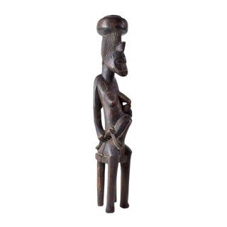 Early 20th Century Senufo Maternity Figure on Stool Côte d'Ivoire For Sale