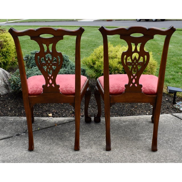 Henredon Chippendale Mahogany Dining Chairs Vintage Ball & Claw Set of 2 For Sale - Image 17 of 18