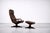 Set of Mid-Century Danish Modern Brown Leather Adjustable Easy Chair and Ottoman from Berg Furniture, 1970s For Sale - Image 14 of 18
