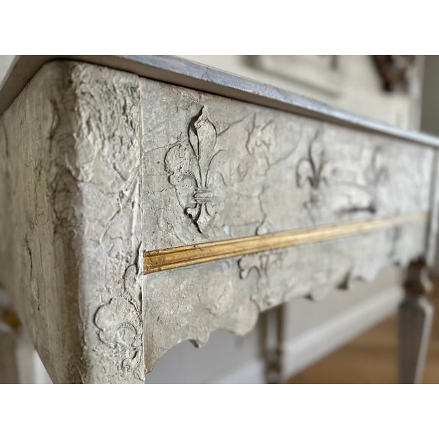 1920s Victorian Piano Spinet Writing Desk with a Venetian Plaster Finish For Sale - Image 9 of 12
