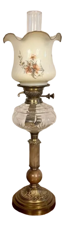 Antique Victorian Oil Lamp, 1870s