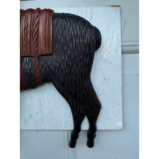 Carved Wood Llama Sculptural Wall Hanging For Sale - Image 4 of 5