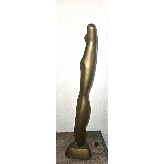 Abstract Brass Nude Sculpture by Listed Artist Emiel De Block For Sale - Image 3 of 10