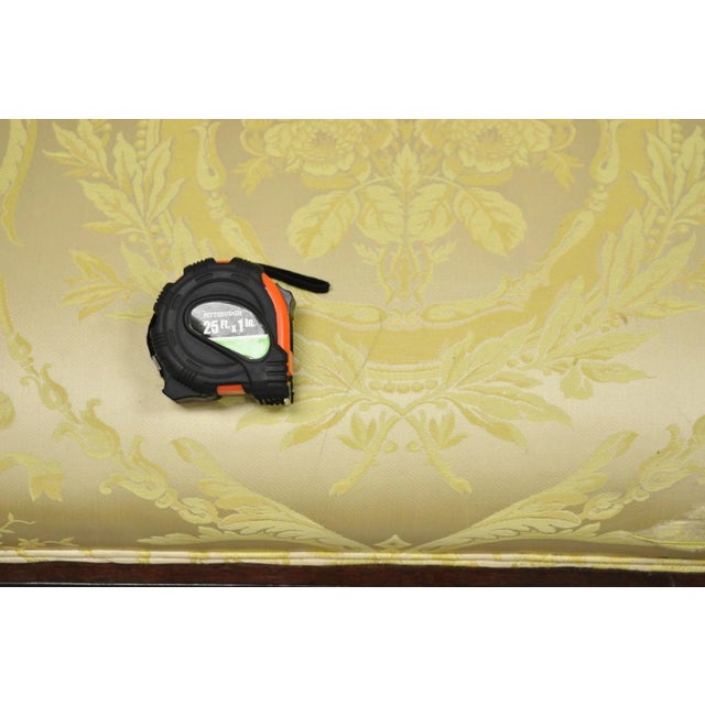 Antique American Empire Neoclassical Carved Mahogany Sofa With Gold Fabric For Sale - Image 17 of 18