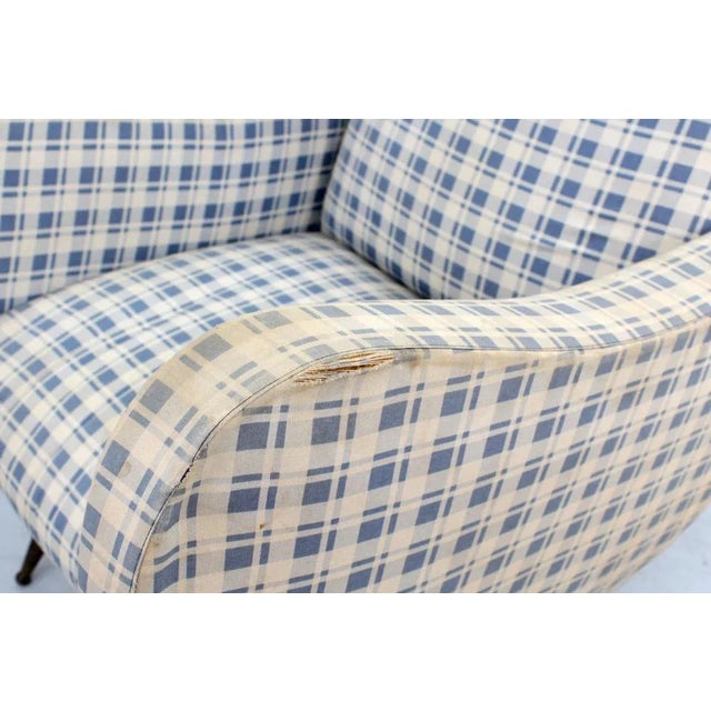 Mid-Century Wood and Fabric Armchair in the style of Marco Zanuso, Italy, 1950s For Sale - Image 9 of 13