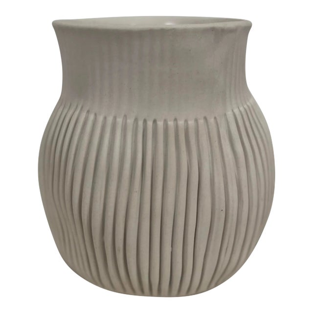 Cym Warkov Medium Ribbed Porcelain Vase For Sale
