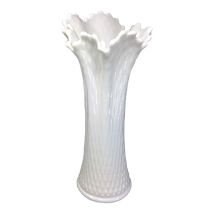 Vintage Westmoreland English Hobnail Milk Glass Swung Vase