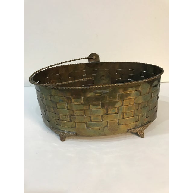 Vintage Woven Brass Letter Holder With Handle - Made in India For Sale - Image 9 of 11