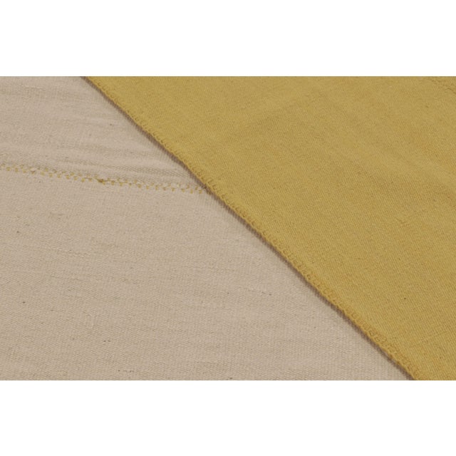 Cream Rug & Kilim’s Contemporary Kilim in Beige and Cream Textural Stripes For Sale - Image 8 of 10