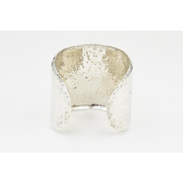 Late 20th Century Sterling Silver Hammered Cuff Bracelet For Sale - Image 9 of 9