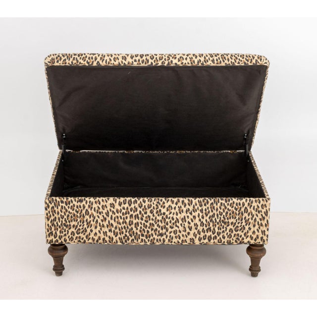 George Smith Style Leopard Print Ottoman For Sale In New York - Image 6 of 8