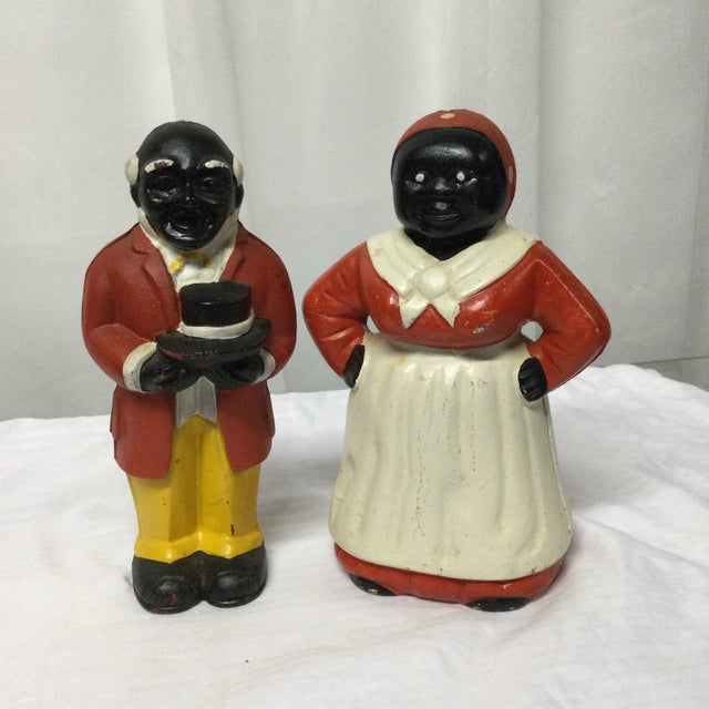 Mid 20th Century Two Cast Iron Banks Figures of Mr and Mrs For Sale - Image 5 of 7
