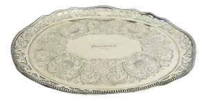 Historic Nautical Silver Plated Serving Tray from "Plymouth Rock" Steam Paddle Boat c 1860