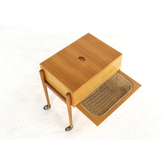 Wood Vintage Lotus Sewing Box, 1960s For Sale - Image 7 of 13