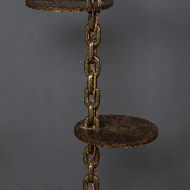 French Freestanding Anchor Chain Lamp with Shelves, 1930s For Sale - Image 11 of 13