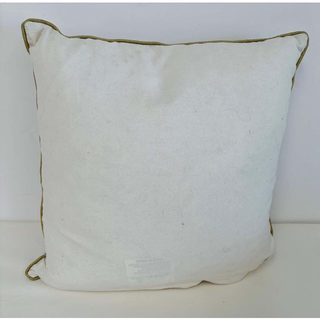 Turkish Ottoman Revival Decorative Pillow with Silver Embroidery, 1990 For Sale - Image 12 of 14
