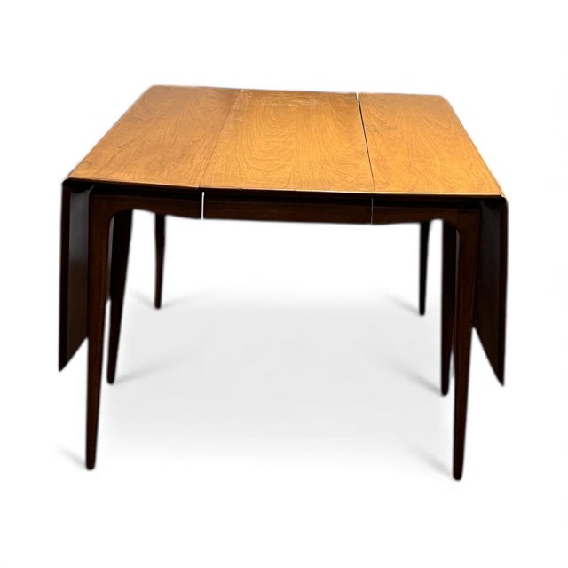 1950s Mid-Century Modern Walnut Drop-Leaf Extension Dining Table For Sale In Washington DC - Image 6 of 18