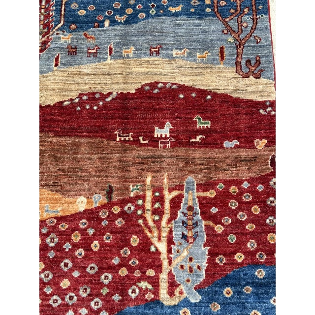 Textile Red Persian Style Gabbeh Rug Runner, 02'08 X 06'08 For Sale - Image 7 of 11
