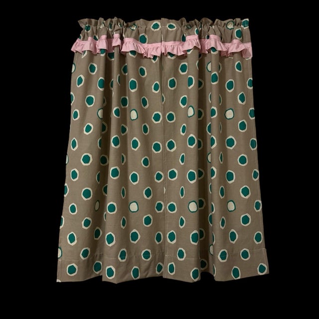 Polka Dot Handmade Curtains 45x36 Length Upcycled New For Sale - Image 12 of 12