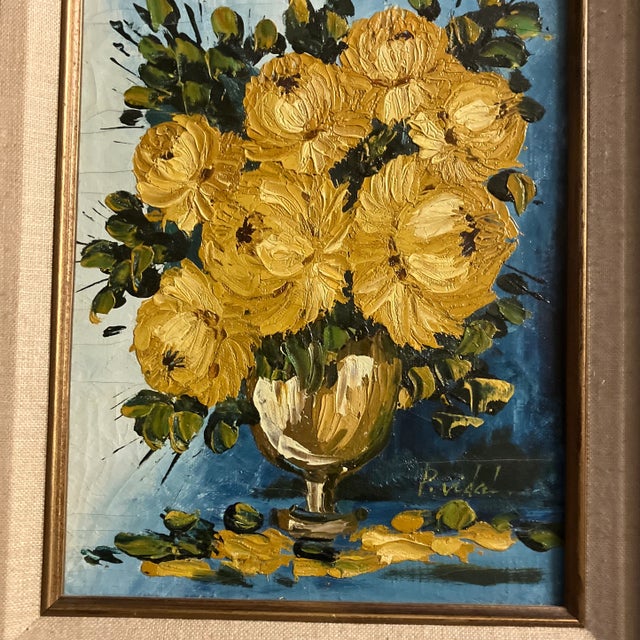 Original 8 x 10 painting on stretched canvas signed bottom right Overall size with original frame with aged linen liner is...