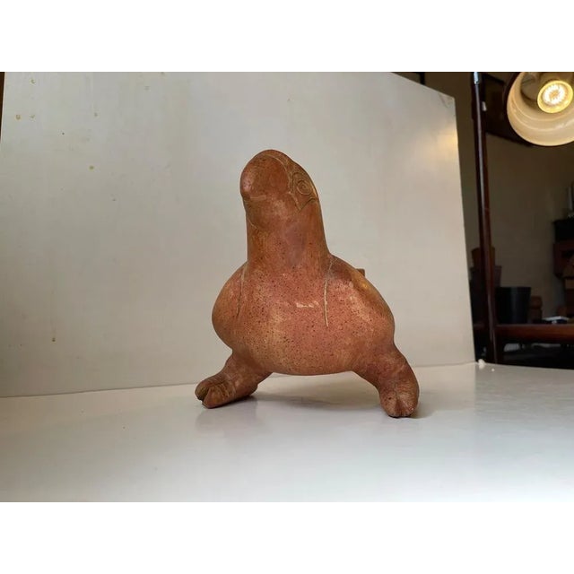 Sculptural jug or vase in the shape of a bird (probably the caracara). Inspired from the Aztec/Mayan culture. It is...