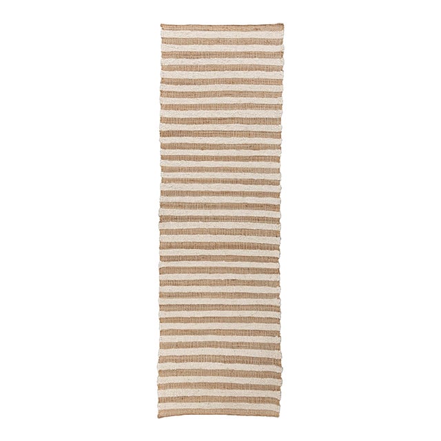 Ventura Stripe Natural Ivory Rug - 2.6 X 8 For Sale