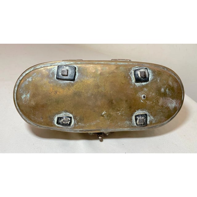 18th Century Rare Antique Handmade 18th Century Forged Brass Wrought Iron Spice Betel Box For Sale - Image 5 of 14