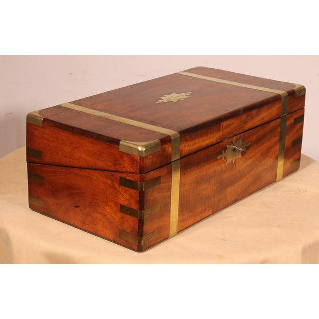 Marine Writing Desk in Mahogany with Hidden Compartment, 1800s For Sale - Image 3 of 14