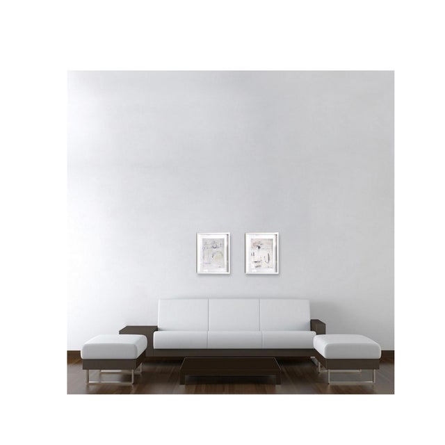 Abstract Expressionism Fiesta. XII White Framed Abstract Painting For Sale - Image 3 of 4