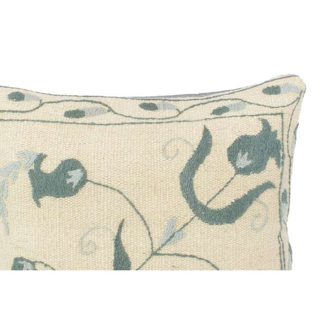 1990s Vintage Rustic Walmsley Kilim Suzani Handmade Pillow For Sale - Image 5 of 9