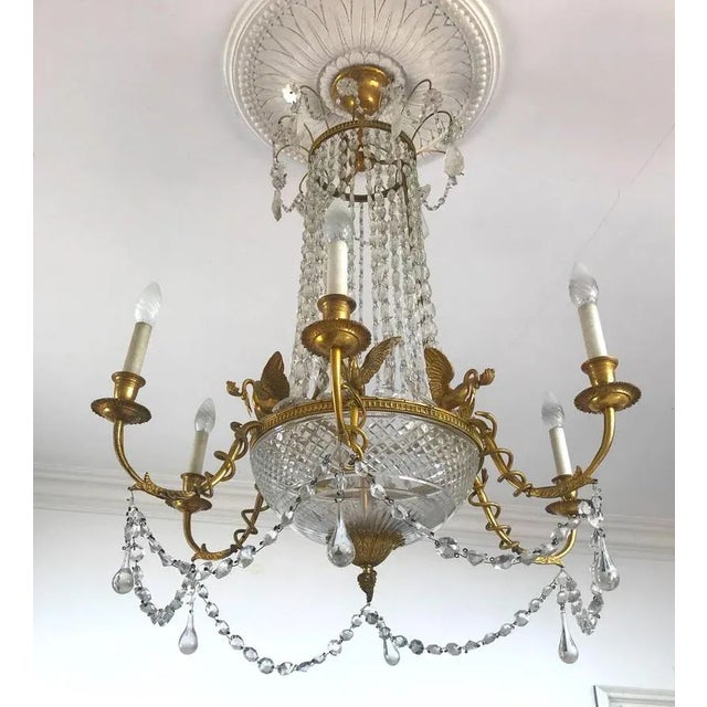 Empire Gilt Bronze and Cut Crystal Chandelier, 1815 For Sale - Image 10 of 11